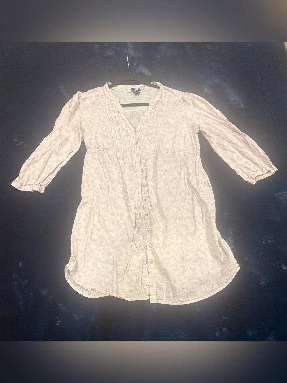 H&M Pale Pink Button-Front Women's Tunic Shirt